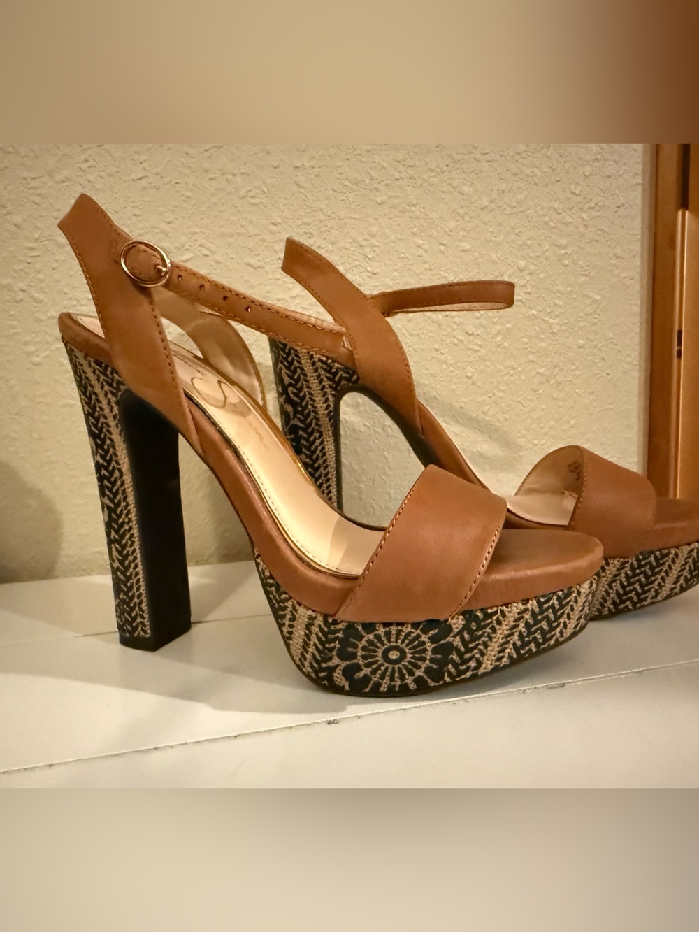 Women’s Tan Leather Platform Heel